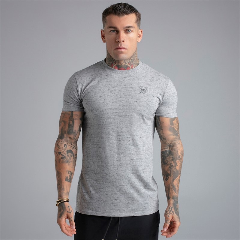 SikSilk Herre T-shirt Grey Marl