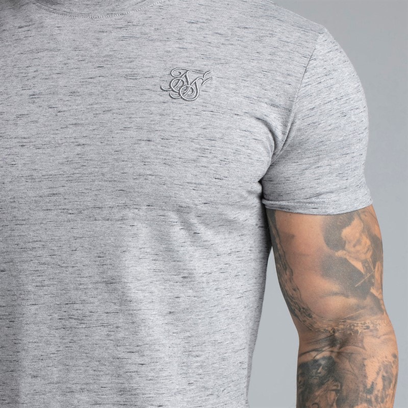SikSilk Herre T-shirt Grey Marl - Billede 3