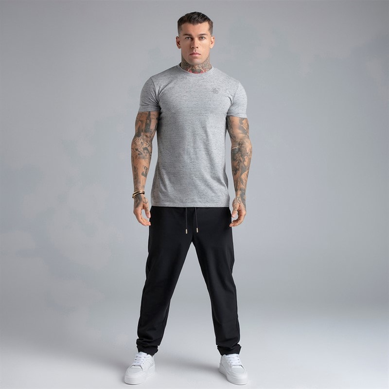 SikSilk Herre T-shirt Grey Marl - Billede 4
