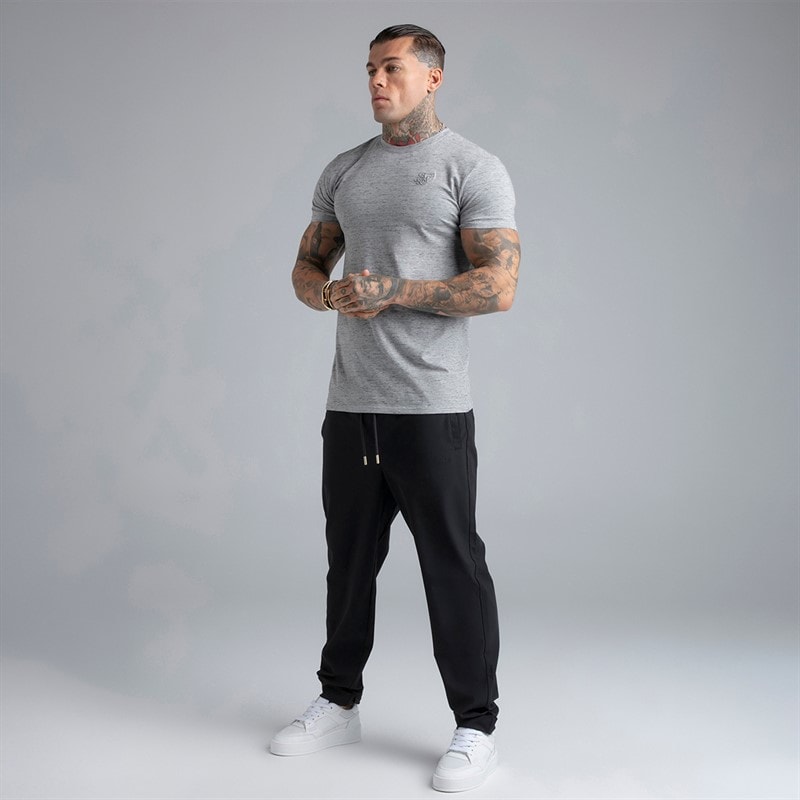 SikSilk Herre T-shirt Grey Marl - Billede 5