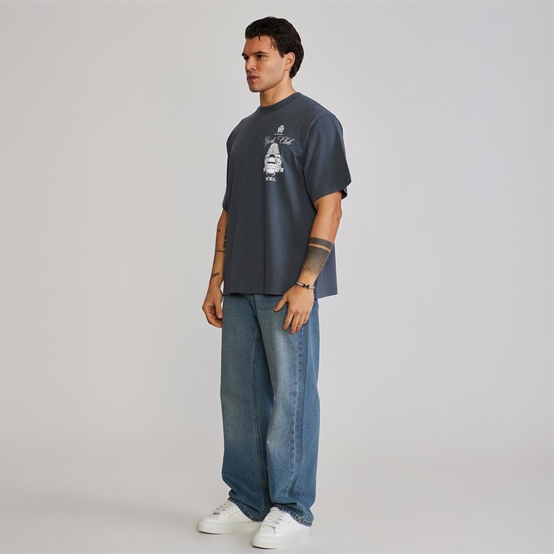 SikSilk Herre grafisk t-shirt Grå - Billede 5