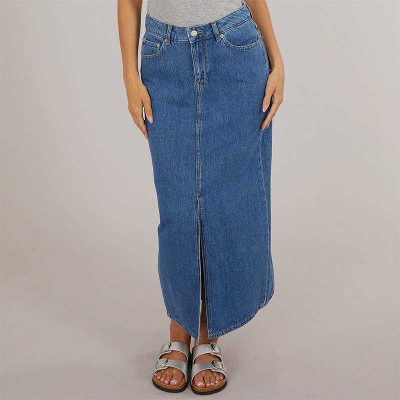 JJXX Dame Aura Lang Denim Nederdel Medium Blå Denim - Billede 1