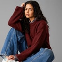 JJXX Dame Sigga Strikket Sweater Cabernet