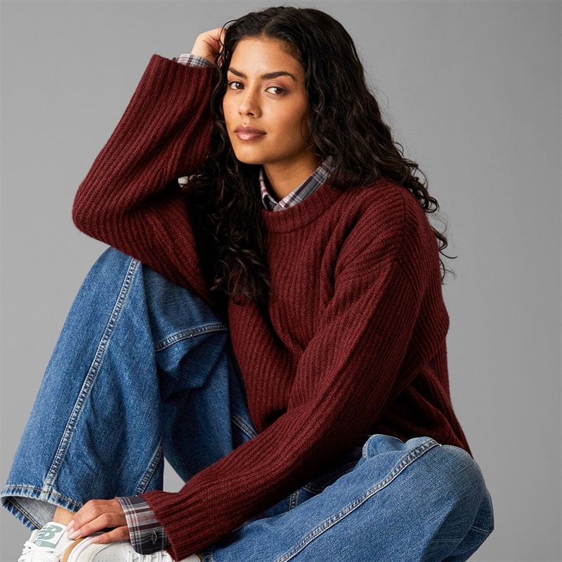 JJXX Dame Sigga Strikket Sweater Cabernet