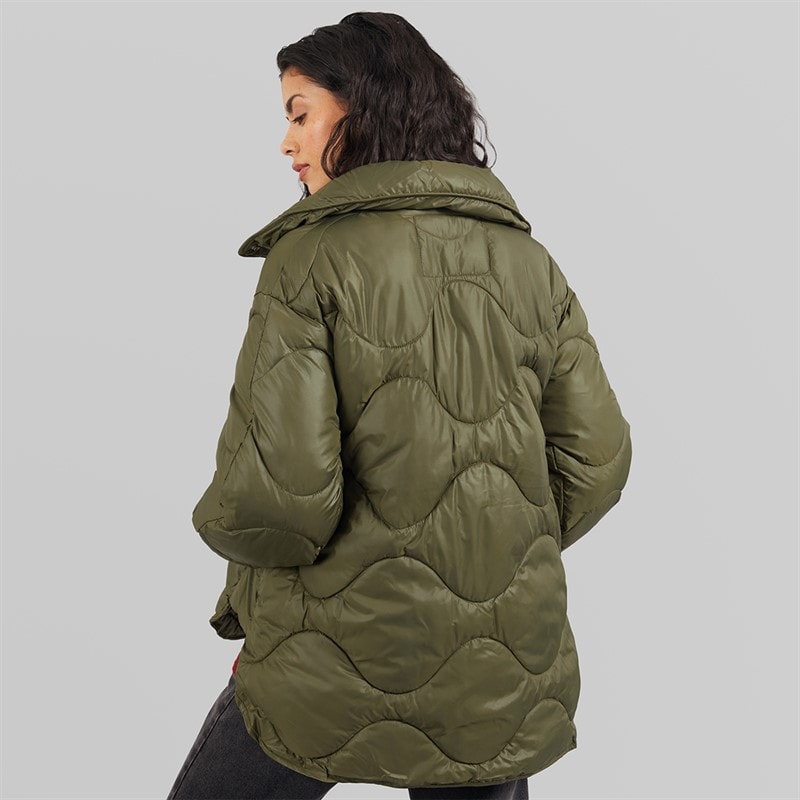 JJXX Dame Stella Skinnende Quiltet Jakke Grape Leaf - Billede 2