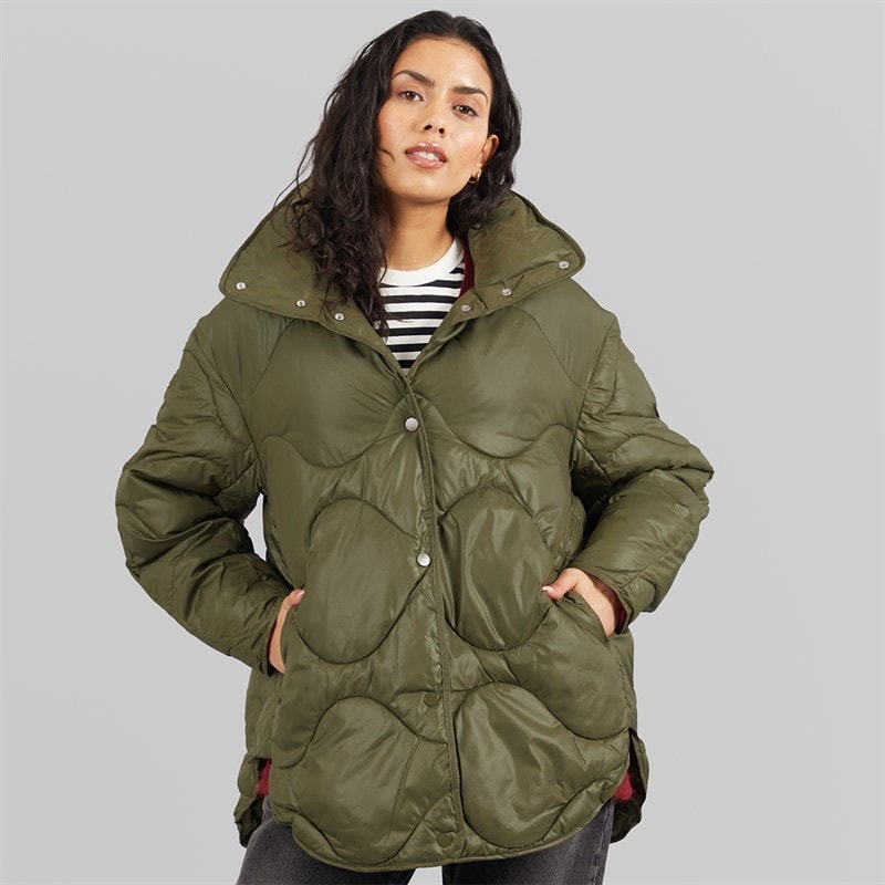 JJXX Dame Stella Skinnende Quiltet Jakke Grape Leaf - Billede 3