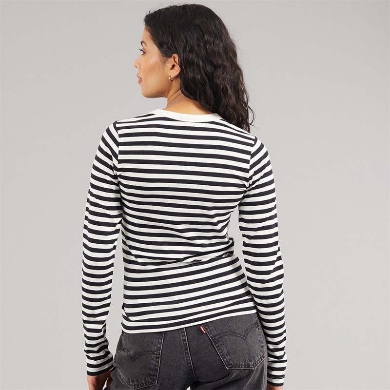 JJXX Dame Celine Gigi Langærmet T-shirt Blackstripes Vanilla Ice Blackstripes:Vanilla Ice - Billede 2