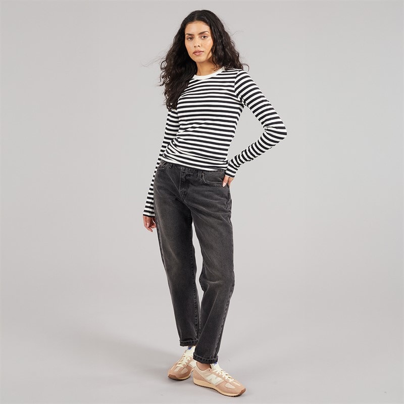 JJXX Dame Celine Gigi Langærmet T-shirt Blackstripes Vanilla Ice Blackstripes:Vanilla Ice - Billede 4