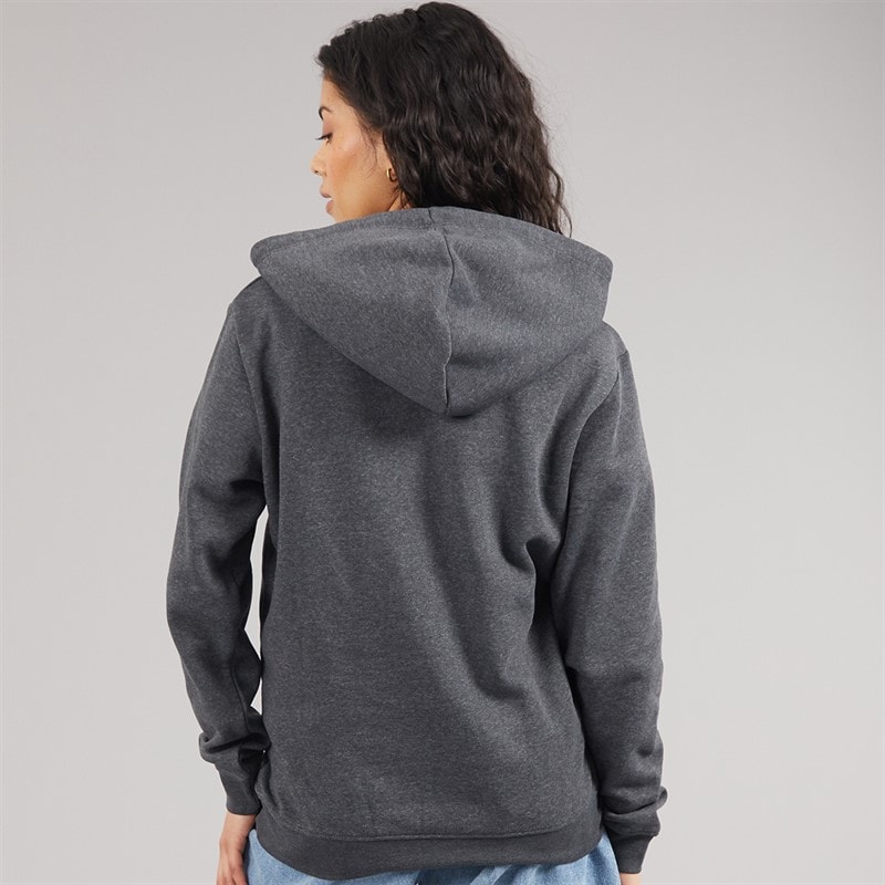 JJXX Dame Abbie Hættetrøje Mørk Grå Melange Print/Hvid JJXX Logo Dark Grey Melangeprint:White Jjxx Logo - Billede 2