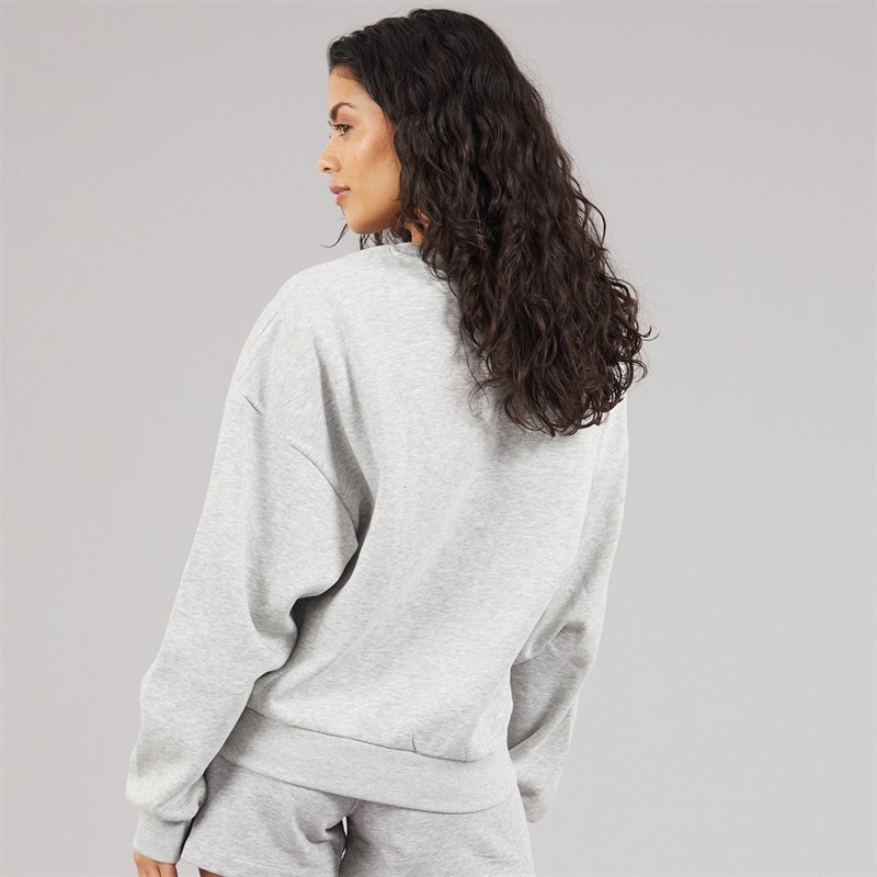 JJXX Dame Merle Crew Sweatshirt Lysegrå Melange Print Saint Tropez - Billede 2