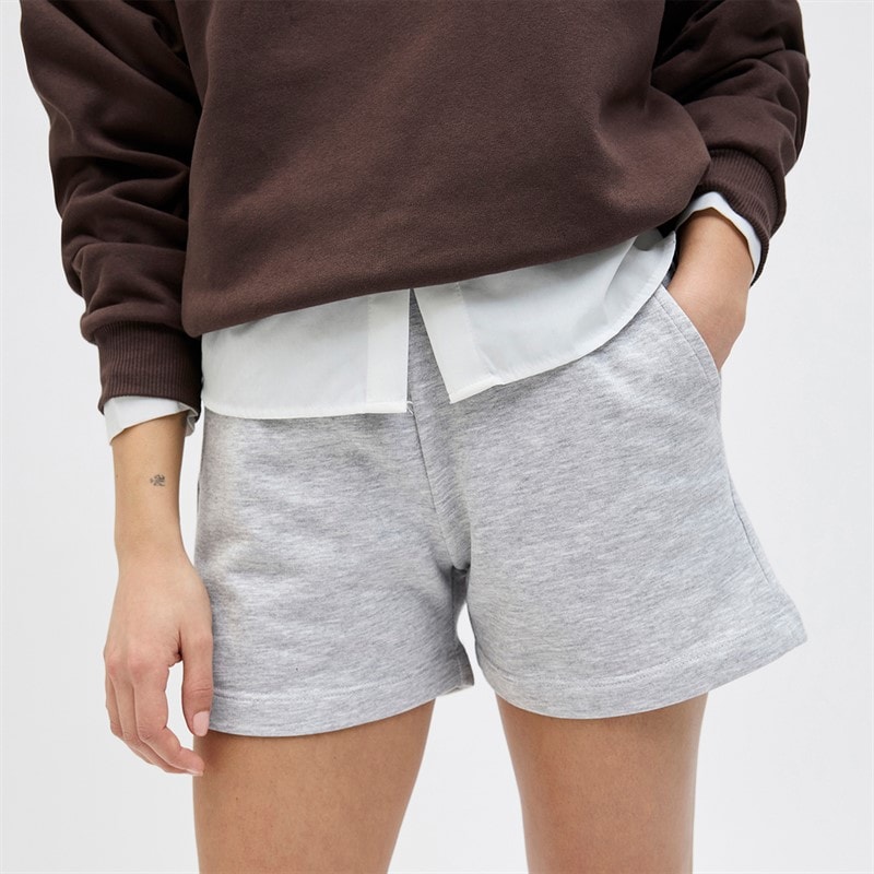 JJXX Dame Alfa Sweat Shorts Light Grey Melange - Billede 3