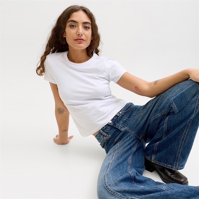 JJXX Dame Tokyo Wide Jeans R282 Medium Blue Denim - Billede 5