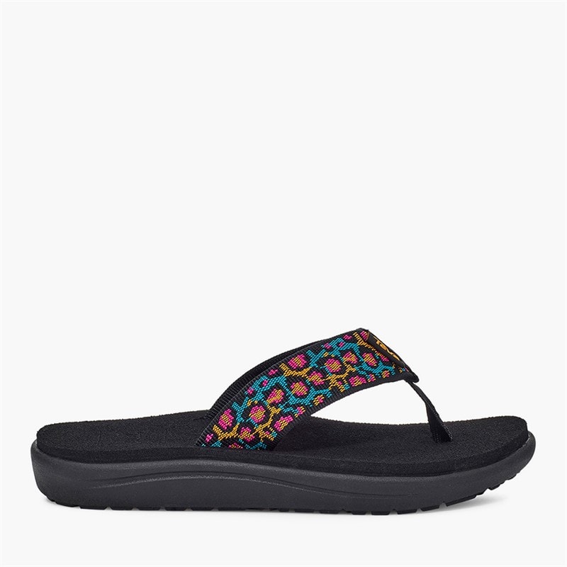 Teva Junior Piger Voya Flip Sandaler Dorinda Black Multi - Billede 1