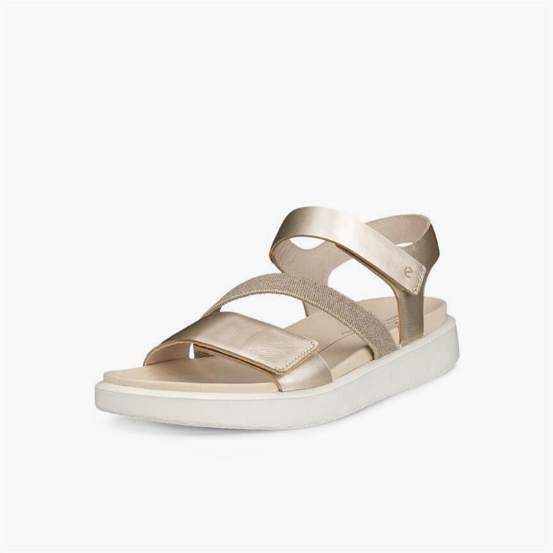 ECCO Damesko med kilehæl i nubuck Pure White Gold - Billede 2