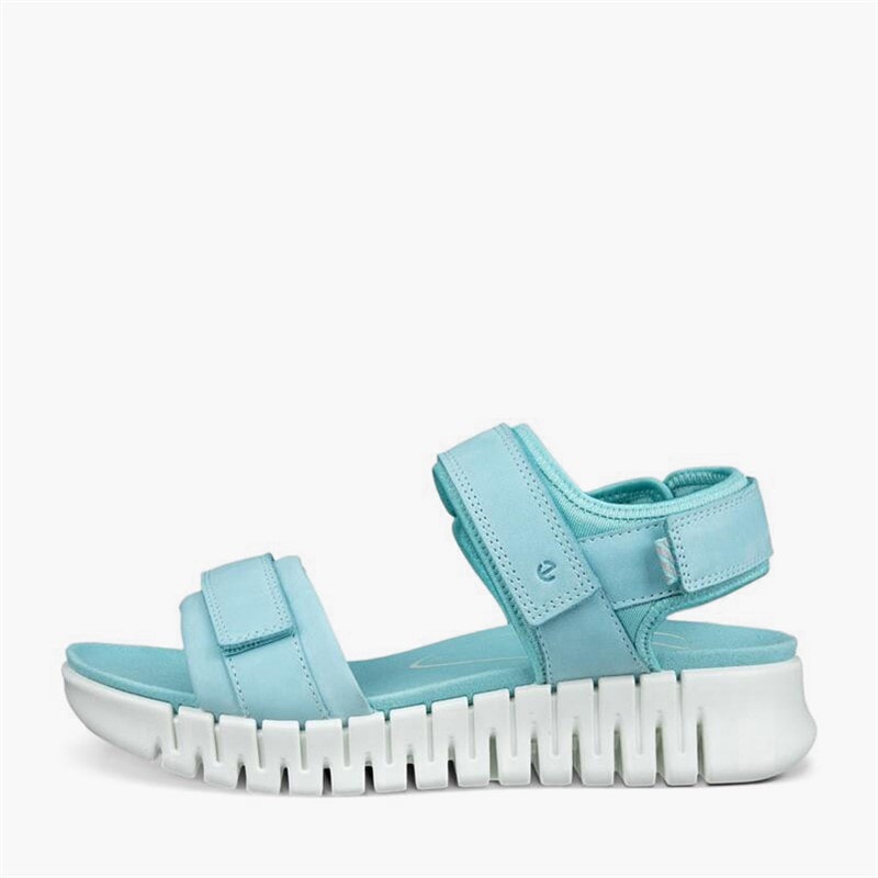 ECCO Damesko Gruuv Sol nubuck ankelrem sandaler Aquatic - Billede 1