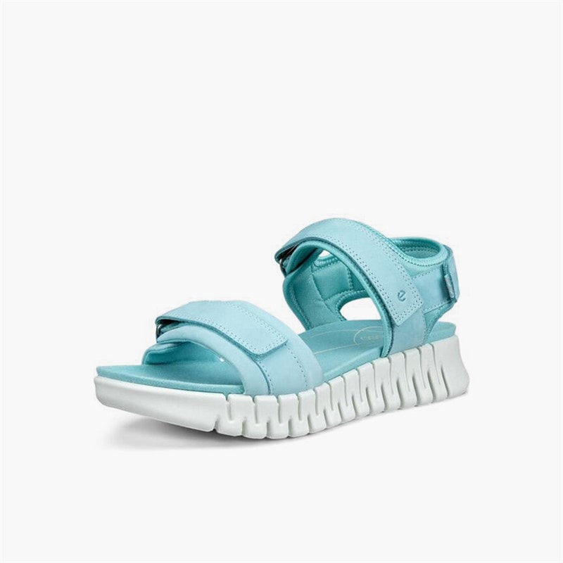 ECCO Damesko Gruuv Sol nubuck ankelrem sandaler Aquatic - Billede 2