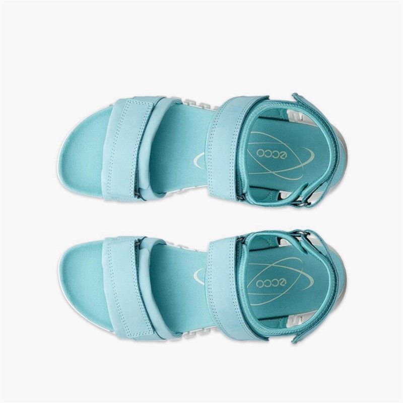 ECCO Damesko Gruuv Sol nubuck ankelrem sandaler Aquatic - Billede 4
