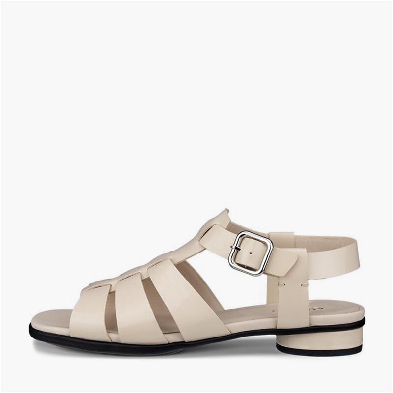 ECCO Dame Skulpturerede Alba Læder Romerske Sandaler Limestone