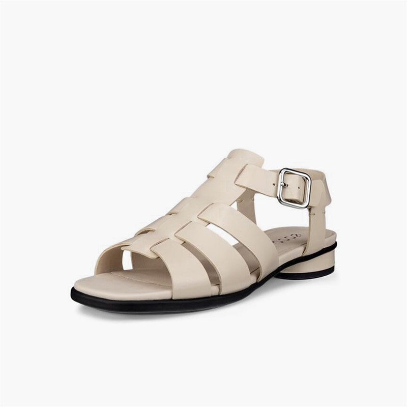 ECCO Dame Skulpturerede Alba Læder Romerske Sandaler Limestone - Billede 2