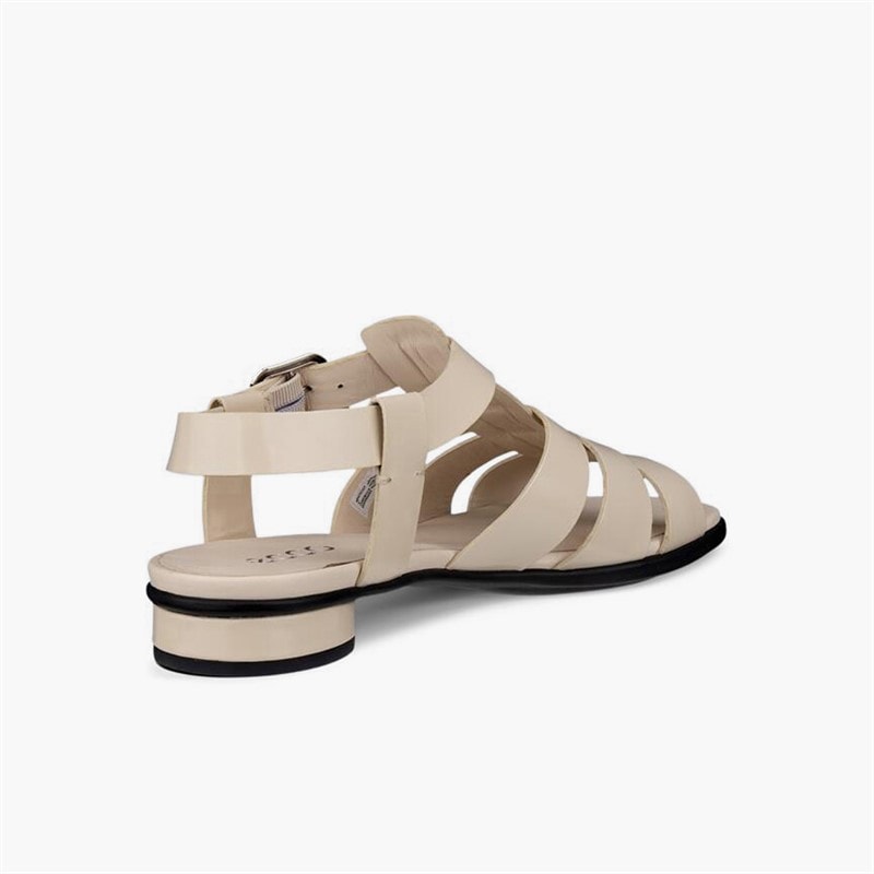 ECCO Dame Skulpturerede Alba Læder Romerske Sandaler Limestone - Billede 3