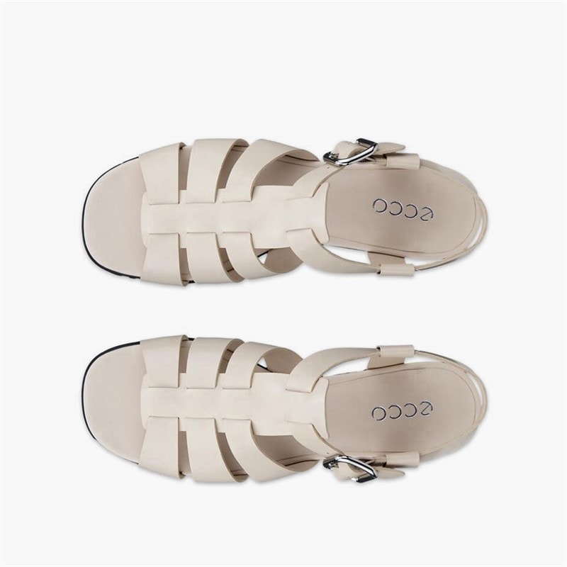ECCO Dame Skulpturerede Alba Læder Romerske Sandaler Limestone - Billede 4