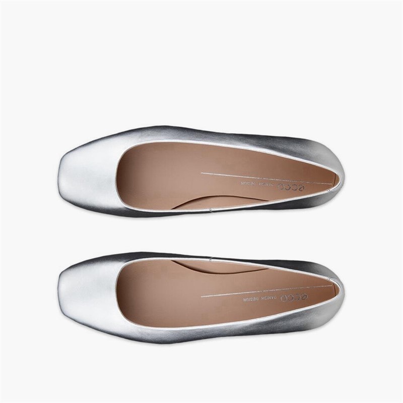 ECCO Dame Margot Ballerina Pumps Pure Silver - Billede 4