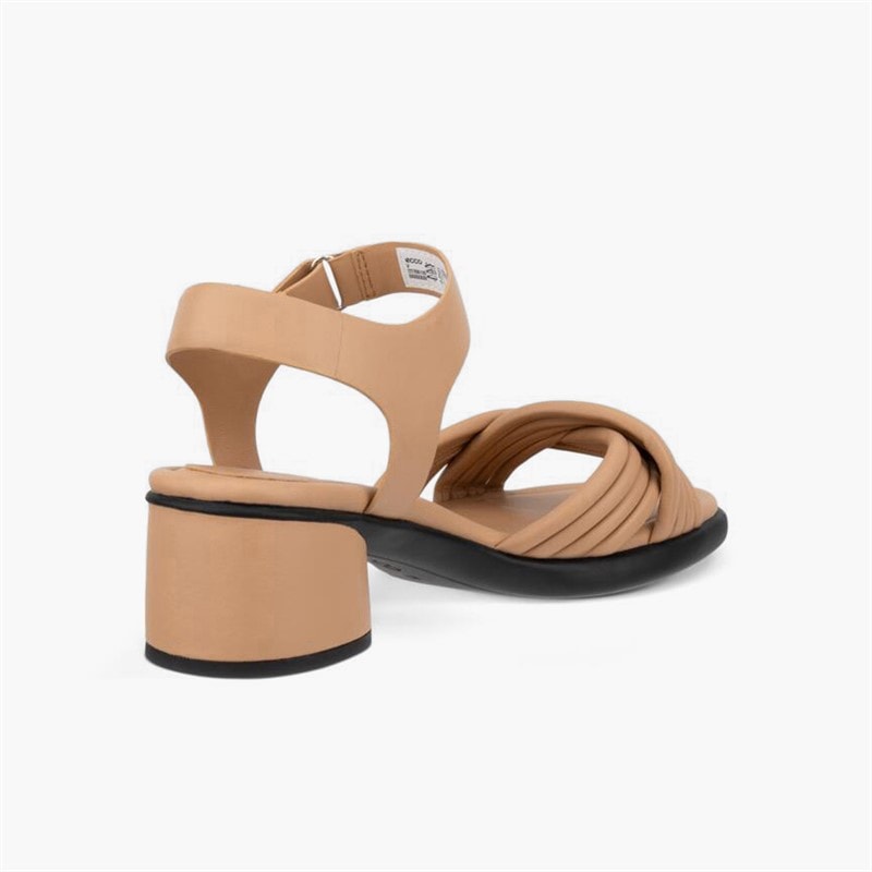 ECCO Dame læder sandaler med hæl formet 36 rør Biscuit - Billede 3