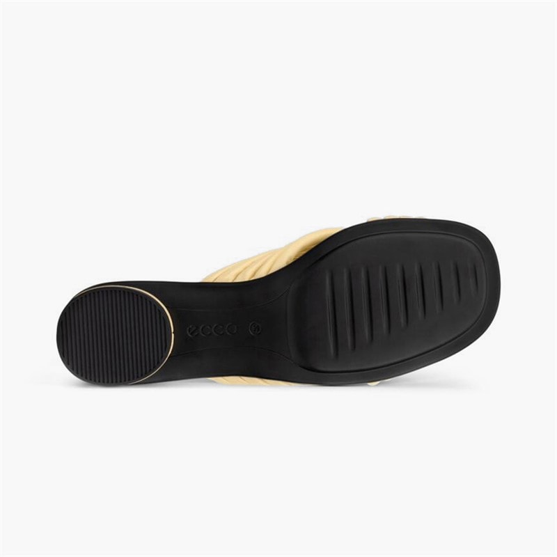 ECCO Kvinder skulpturerede alba læder krydsrem slide sandaler Straw - Billede 5