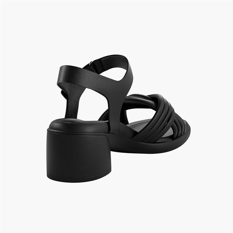 ECCO Dame læder sandaler med hæl formet 36 rør Sort - Billede 3