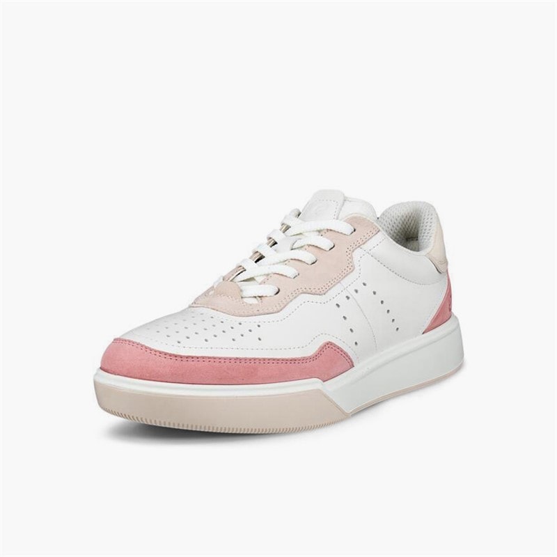 ECCO Dame sneakers læder street court Old Rose/Hvid/Rose Dust - Billede 2