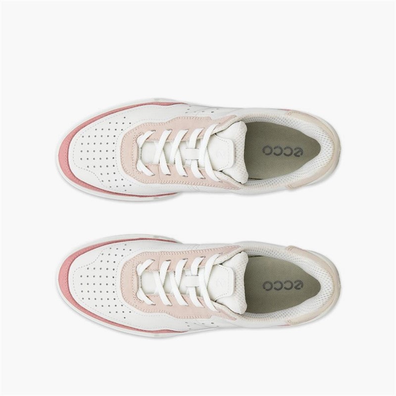 ECCO Dame sneakers læder street court Old Rose/Hvid/Rose Dust - Billede 4
