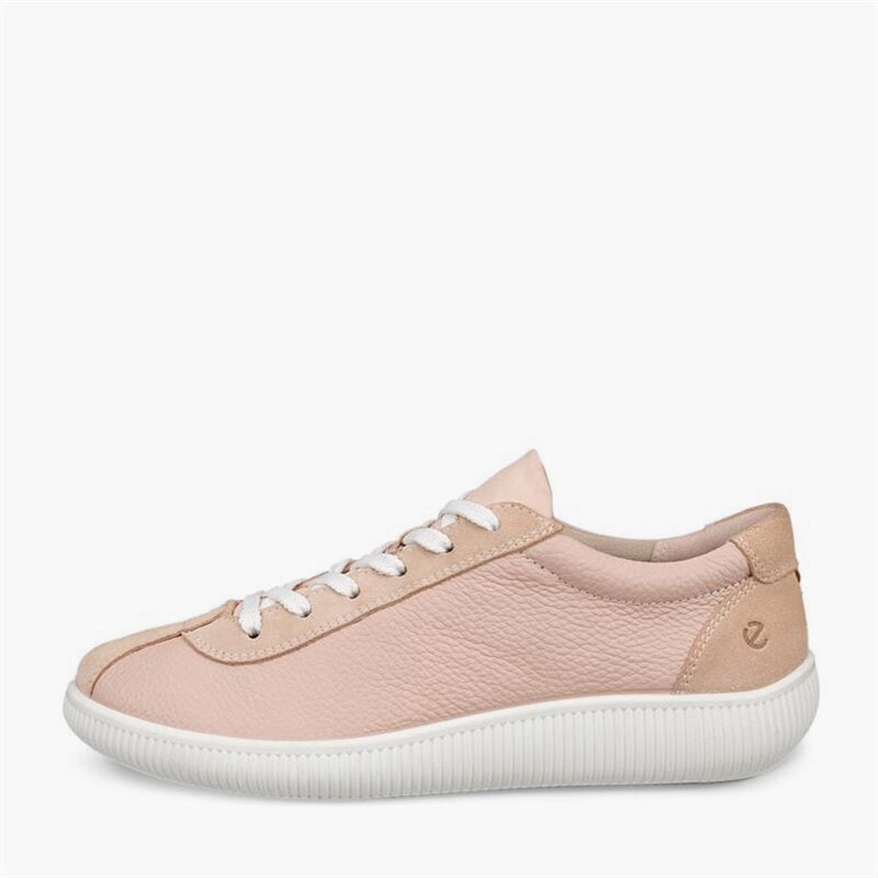 ECCO Dame blød nul læder sneakers Rose Dust - Billede 1