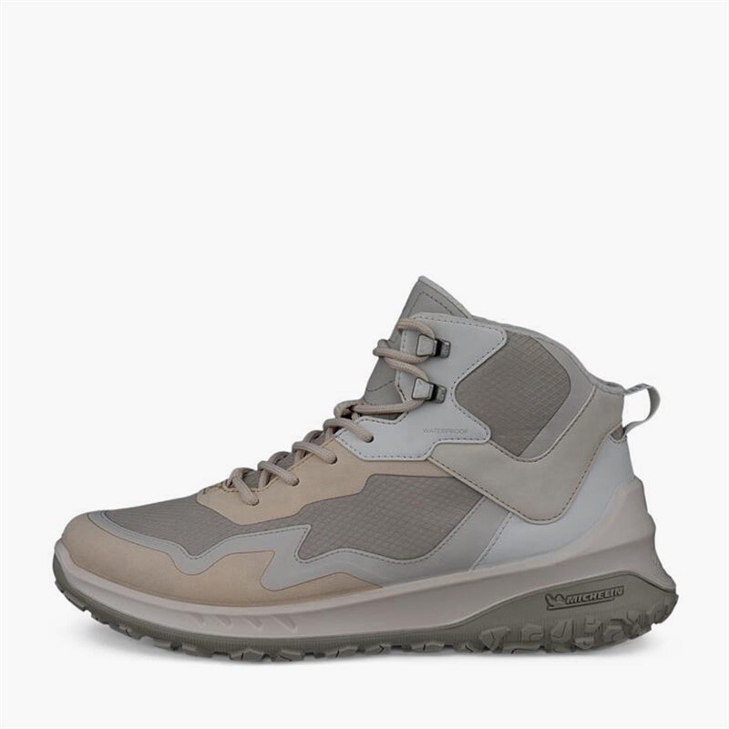 ECCO Kvinder ULT TRN Nubuck Vandtætte Mellem Vandrestøvler Limestone/Gravel/Shadow White
