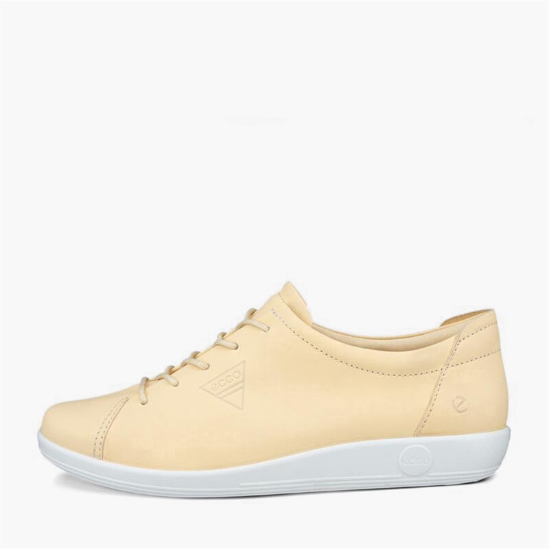 ECCO Dame Blød 2 jubilæum Læder Sneakers Straw