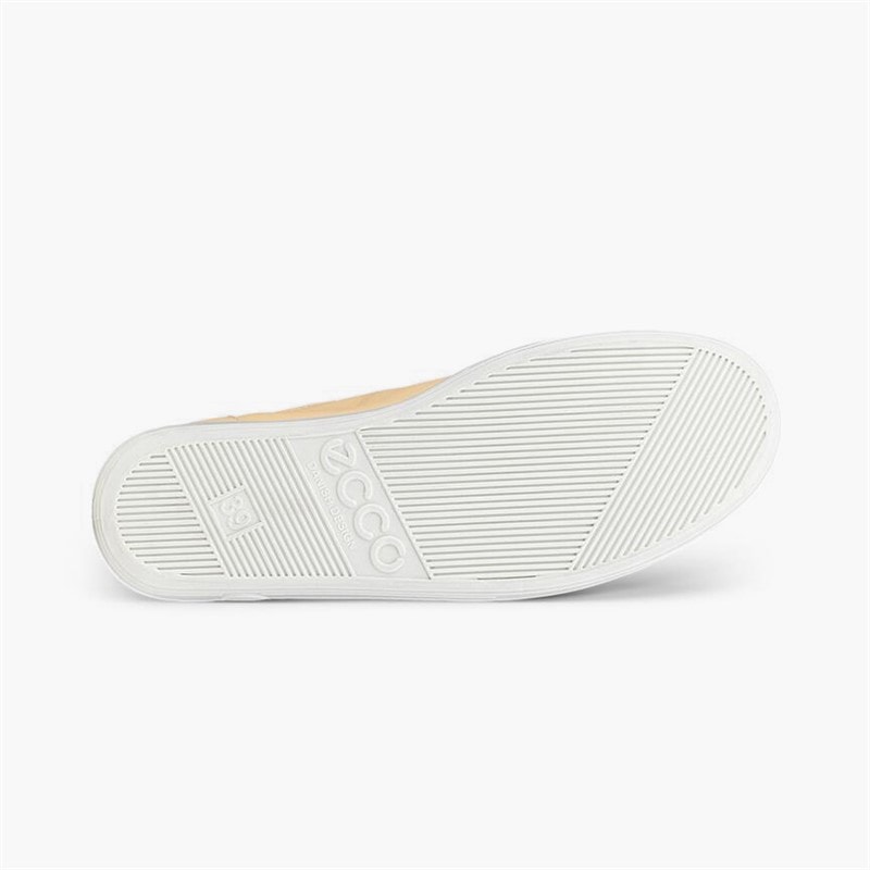 ECCO Dame Blød 2 jubilæum Læder Sneakers Straw - Billede 4