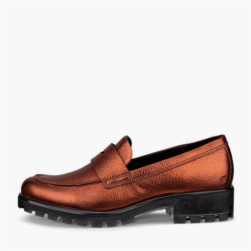 ECCO Dame Moodtray læder loafers Bronze Antique