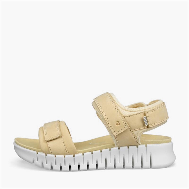 ECCO Damesko Gruuv Sol nubuck ankelrem sandaler Straw