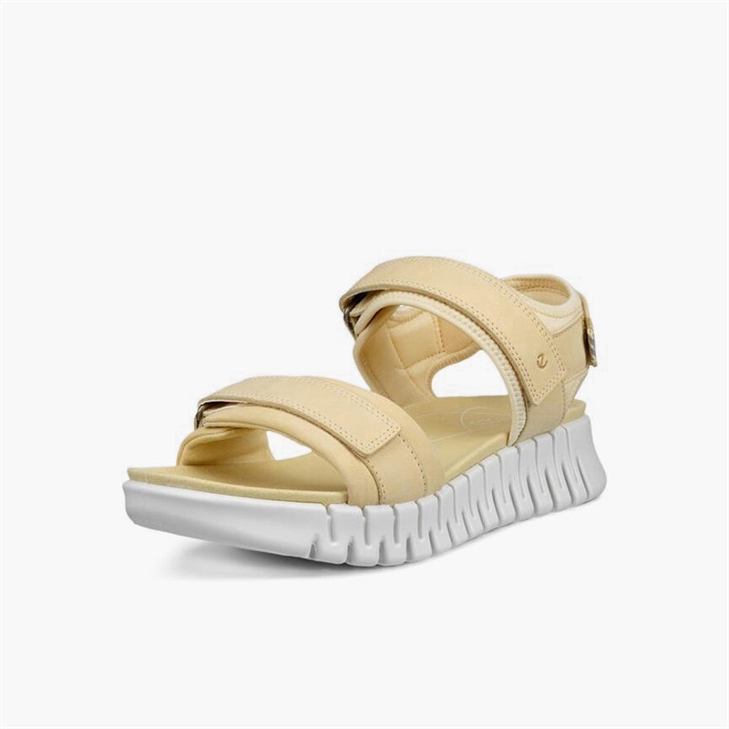 ECCO Damesko Gruuv Sol nubuck ankelrem sandaler Straw - Billede 2