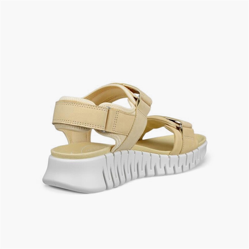 ECCO Damesko Gruuv Sol nubuck ankelrem sandaler Straw - Billede 3