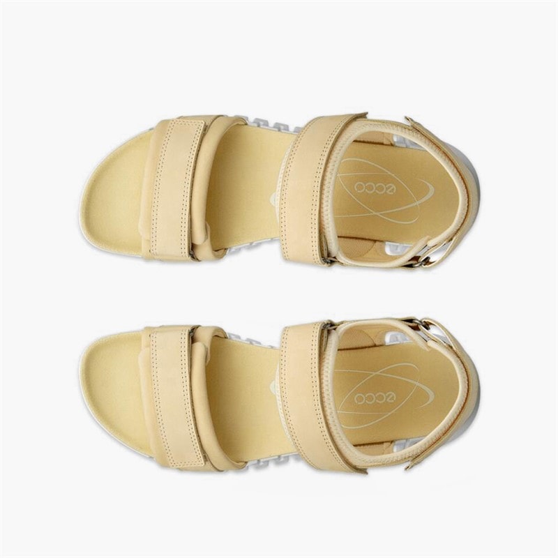 ECCO Damesko Gruuv Sol nubuck ankelrem sandaler Straw - Billede 4