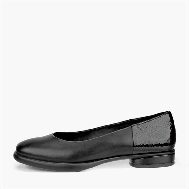 ECCO Dame Læder Ballerina Sko Sort - Billede 1