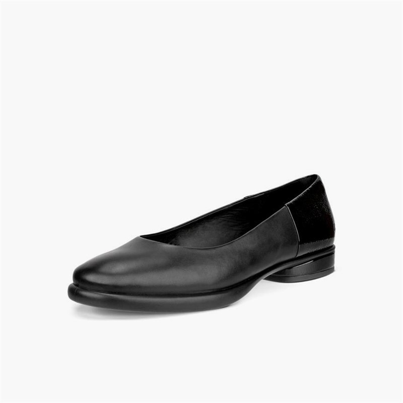 ECCO Dame Læder Ballerina Sko Sort - Billede 2