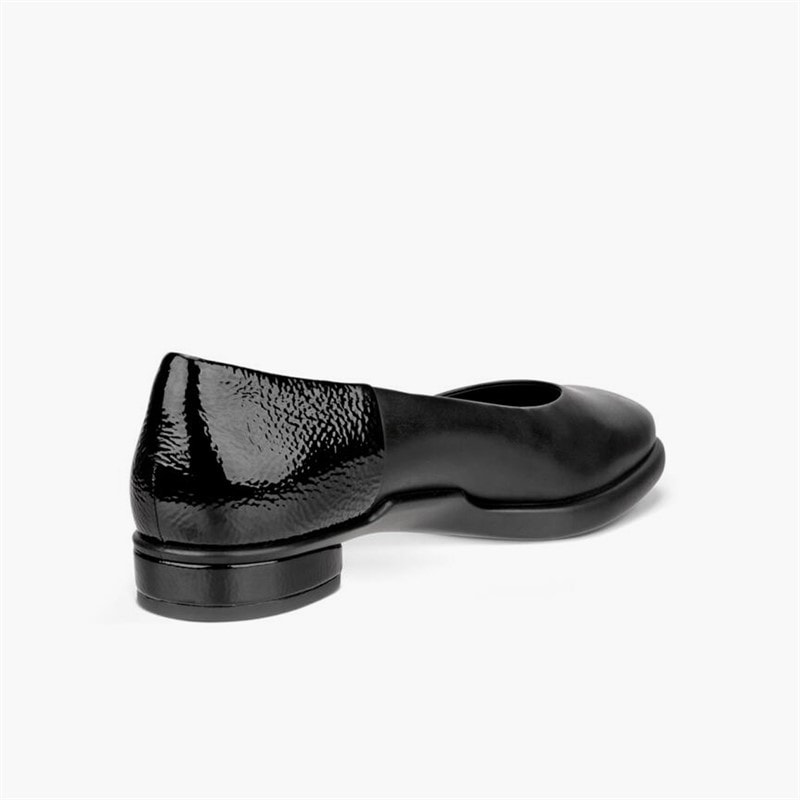 ECCO Dame Læder Ballerina Sko Sort - Billede 3