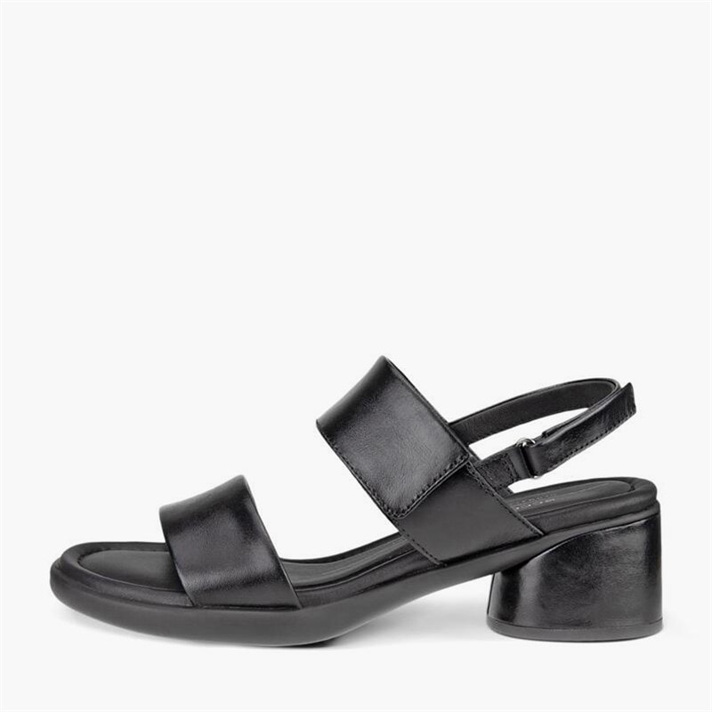 ECCO Dame Skulpturerede LX Læder Hælede Sandaler Sort - Billede 1