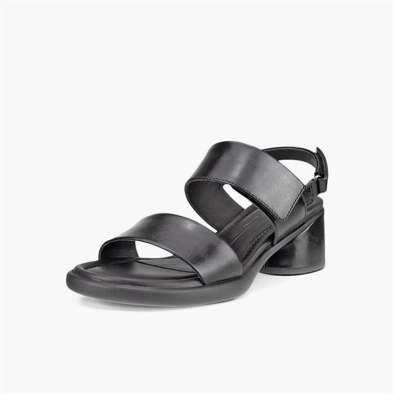 ECCO Dame Skulpturerede LX Læder Hælede Sandaler Sort - Billede 2