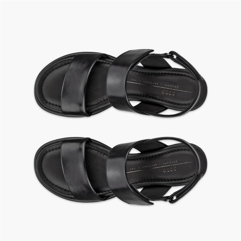 ECCO Dame Skulpturerede LX Læder Hælede Sandaler Sort - Billede 4