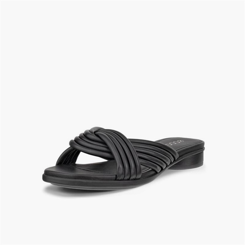 ECCO Kvinder skulpturerede alba læder krydsrem slide sandaler Sort - Billede 2