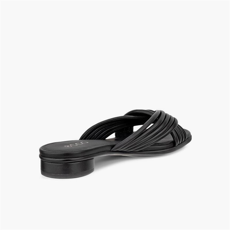 ECCO Kvinder skulpturerede alba læder krydsrem slide sandaler Sort - Billede 3