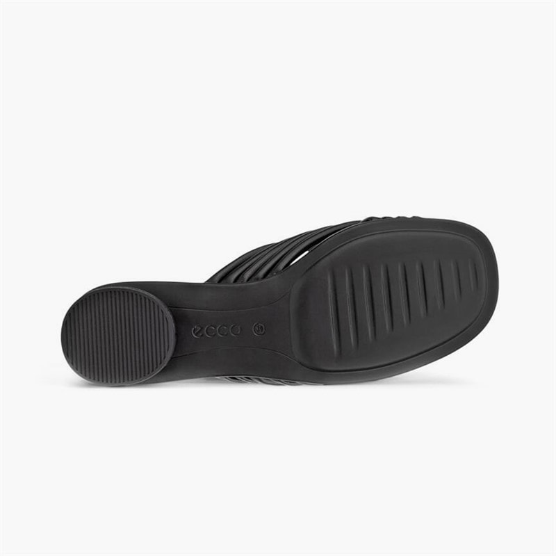 ECCO Kvinder skulpturerede alba læder krydsrem slide sandaler Sort - Billede 5