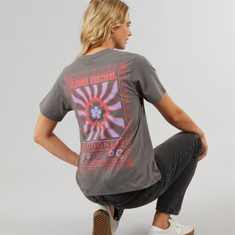 Lagooners Damskie Birds T-shirty Ciemny grafit